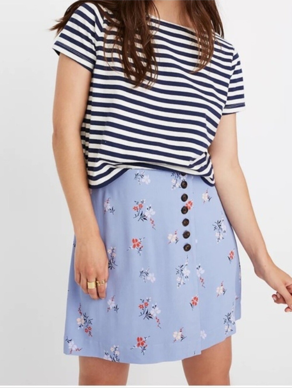 Madewell Side-Button Mini Skirt in Aloha Floral